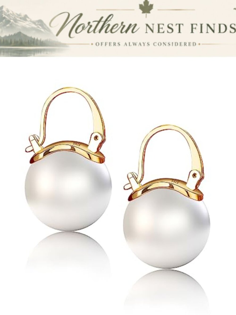 14K Gold Plated Pearl Drop Earrings Hypoallergenic Jewelry Gift